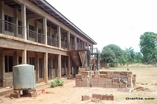 New class room building at Girls Secondary School Ifite.