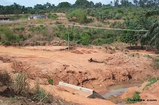 Viewing from a Bridge of River Ekulo Okpuzo Oyibo.