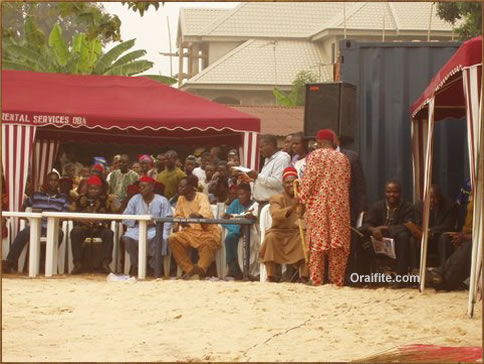 Igbo Pictures of Oraifite People welcome Governor Chris Ngige.