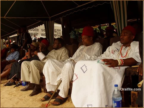 Ibo Pictures of Oraifite Igwe's representatives welcome Anambra Governor Chris Ngige.